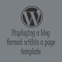 Permalink to Displaying A Blog Format Within A Page Template In WordPress