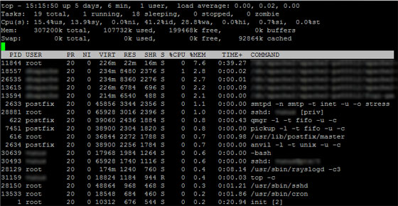 Comparison Between Windows Task Manager & PuTTY Top Command